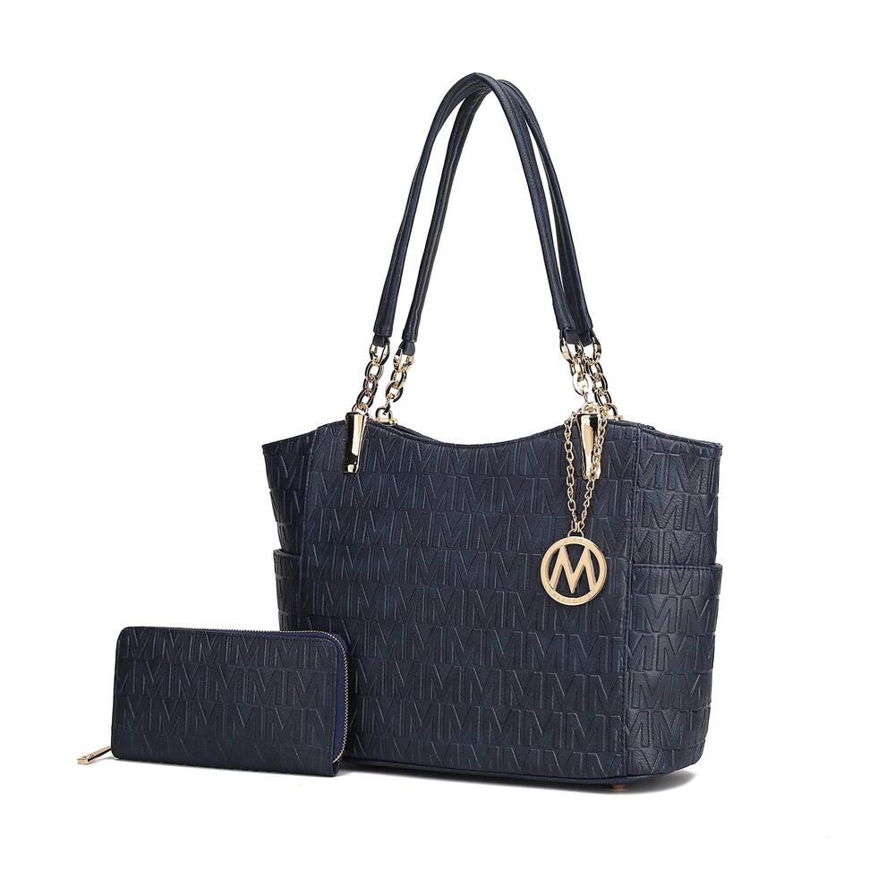3836 Shoulder Bag & Wallet Purse Set: PU Leather Tote Bag Top-Handle
